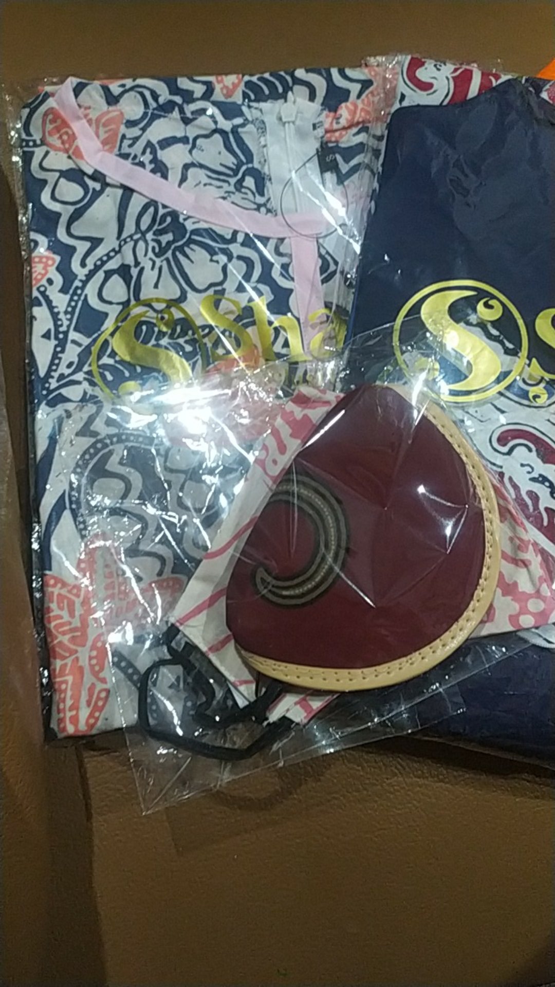 Tunik Premium Batik Cap Wonogiren Hitam Navy Merah Lapis Tricot Seragam Kerja S M L Xl Xxl