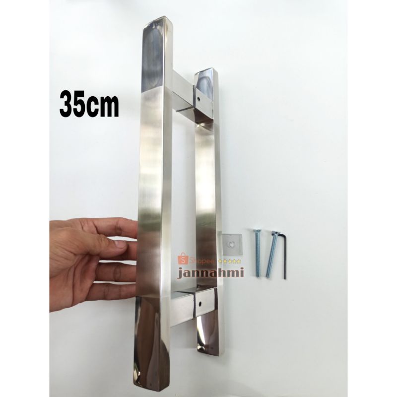 handle pintu stenlis baut tembus 35cm kuat dan kekinian