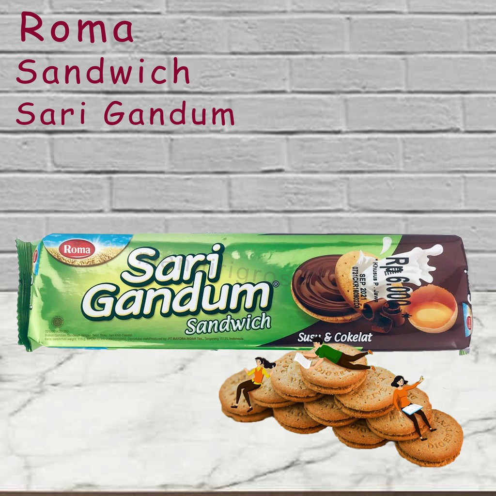 Sandwich *Roma sari gandum * coklat * 108g