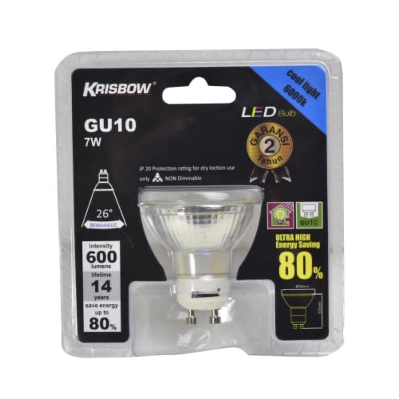 KRISBOW BOHLAM LED GU10 5, 7WATT 600LUMENS/ACE BULB GU10 COB 5W/ACE KRISBOW BOHLAM LAMPU LED GU10/ACE REFILL LAMPU SOROT/PART LED LAMPU SOROT