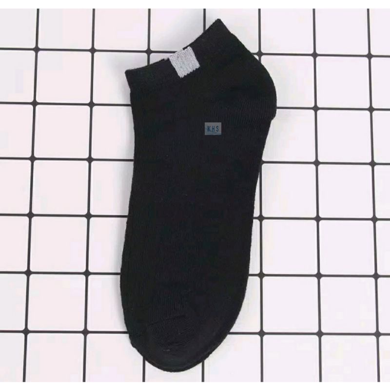 Kaos Kaki Ankle Cute Kaos Kaki Pendek Polos dan Motif Semata Kaki Murah Cute Short Socks KHS-GARIS ATAS - HITAM