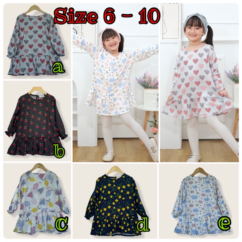 Tunik Anak Lala Tunik Rayon Anak Junior Neeca Kiddos Size 6-10 Tahun