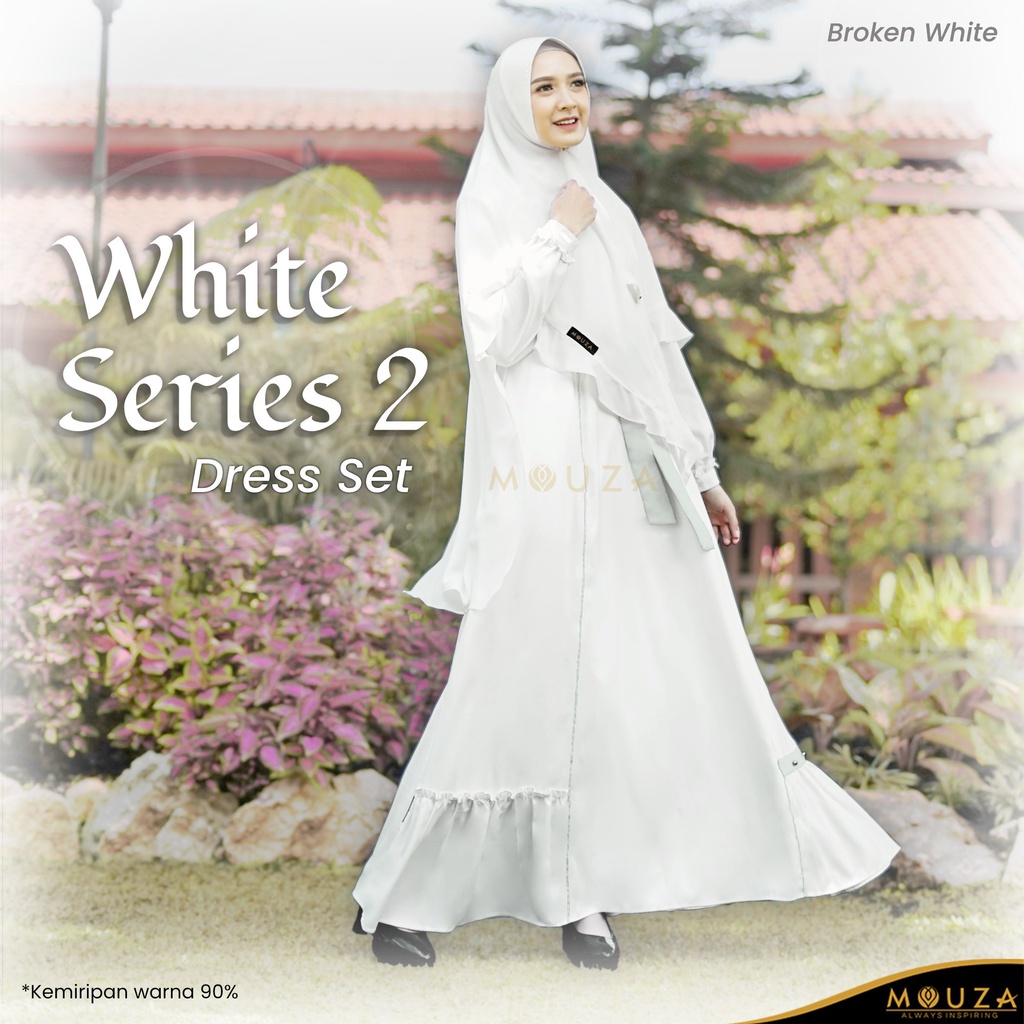 Baju Gamis Wanita Syar'i Muslim Dewasa Wanita Sultan Modis 2022 Terbaru Warna Putih White Series 2