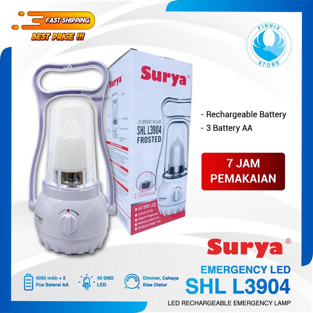 SURYA SHL L3904 Frosted Lampu Led Emergency Darurat Rechargeable