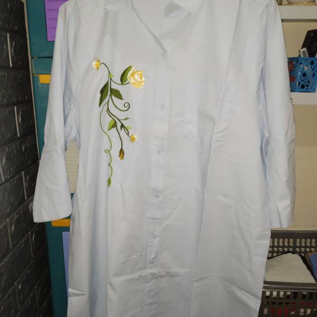 Tunik bordir biru langit