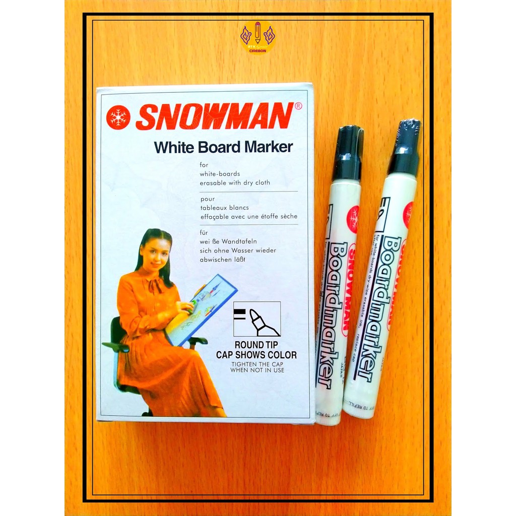 

Spidol Warna White Board Snowman BG-12 W/Board Marker Hitam