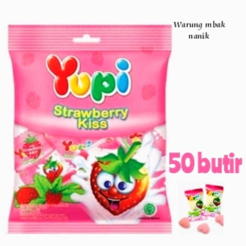 

Permen yupi strawberry kiss1pack