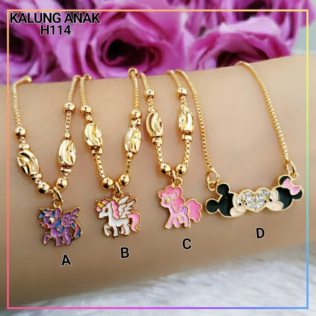 Kalung xuping kalung anak little pony lapis emas gold H114