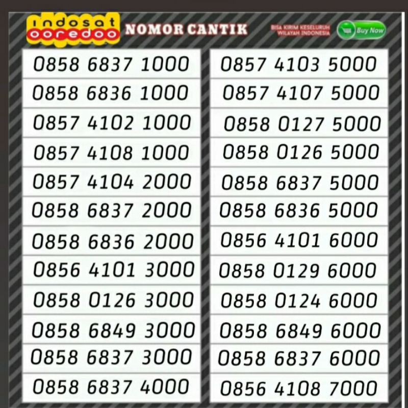 NOMOR CANTIK INDOSAT OOREDOO