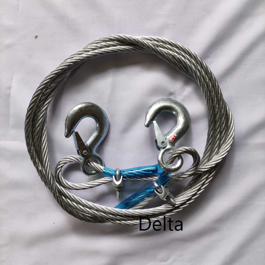 Tali baja derek mobil / Seling 3Ton (Tambang Baja/Tow Rope) 8mm x3ton