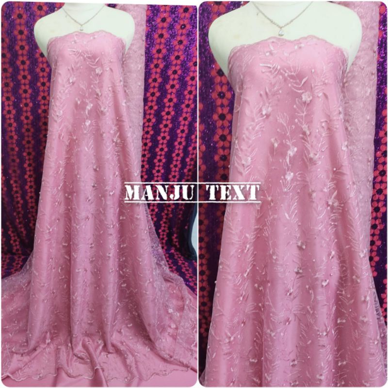 Kain Tille Akar Rambat Mutiara / kain tulle rambat mutiara ( kwalitas oke harga termurah)