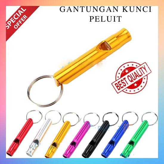 PELUIT GANTUNGAN KUNCI SERBAGUNA PLUIT ALUMINIUM PLUIT SURVIVAL OUTDOOR EMERGENCY WHISTLE KEYCHAN