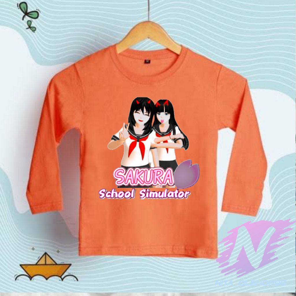 KAOS SAKURA SCHOOL SIMULATOR BAJU KAOS ANAK LENGAN PANJANG SAKURA TERBARU