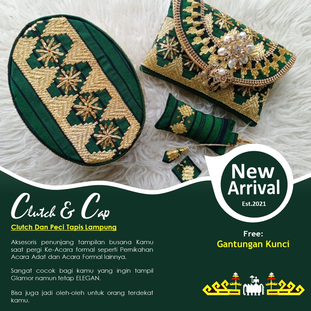 LAMPUNG ETHNICA OFFICIAL - TAPIS LAMPUNG ASLI  SET CLUTCH & PECI TAPIS LAMPUNG ETHNIC set couple mur