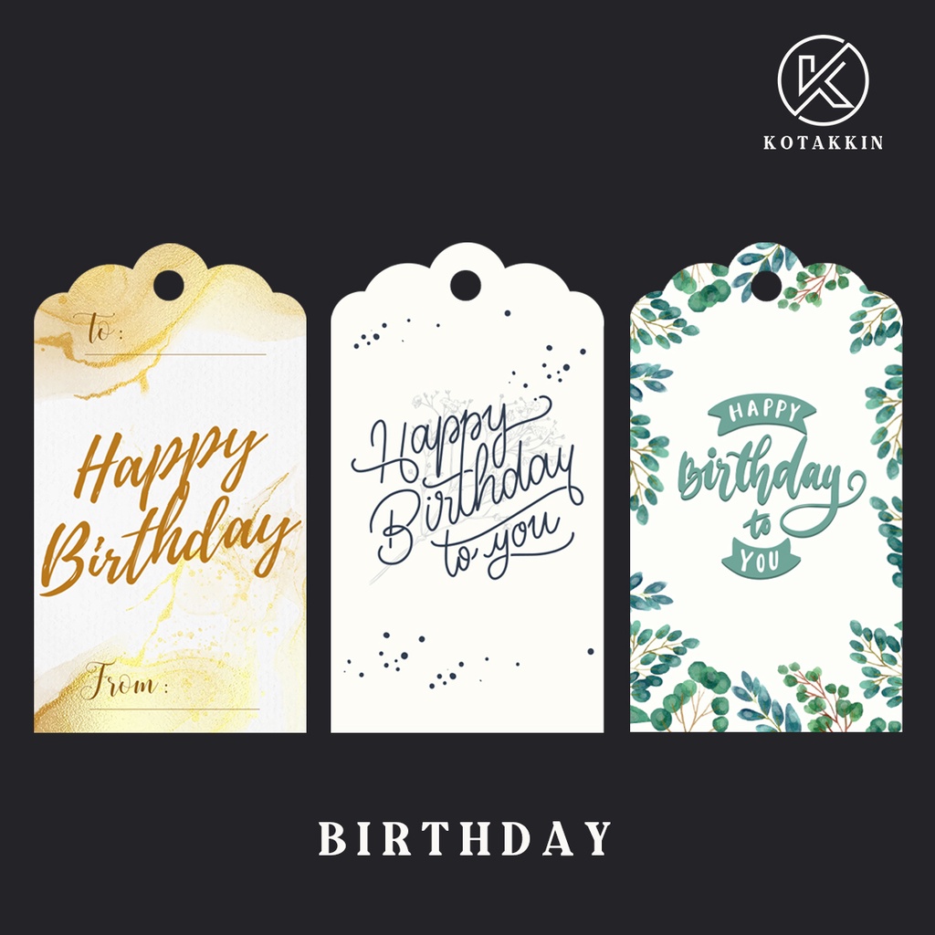 

Hang Tag Birthday Set Bahan Tebal & Laminasi Ukuran 9 x 5 cm untuk Kue dan Kardusnya