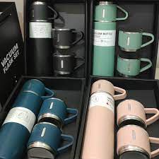 Tempat bottle botol minum gelas teh termos thermos Vacuum vacum tahan air panas cangkir set kopi vir