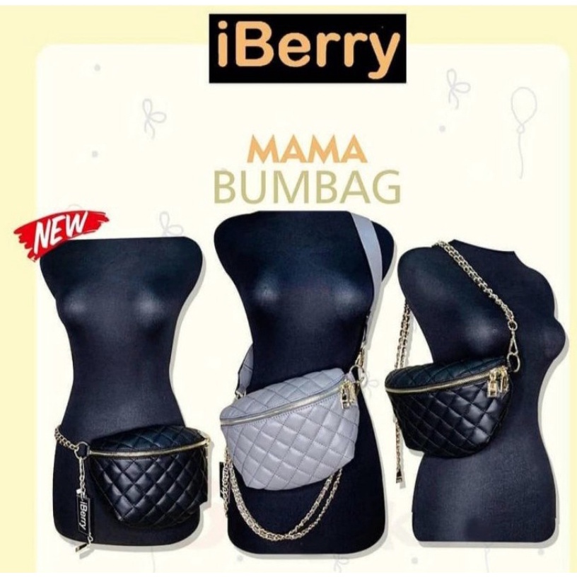 iBerry Mama Bum Bag - Bumbag Fanny Pack Chain Leather Bahu Shoulder Waist Pinggang Selempang Crossbody Baby