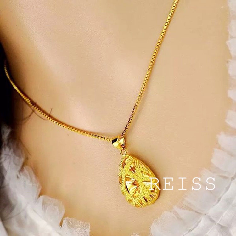 Kalung Rantai Emas 24K 100% Original Bentuk Tetesan Air Untuk Wanita