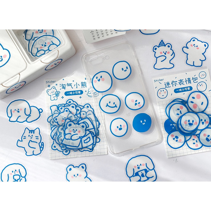 

Sticker PET Blue&White 40 Lembar