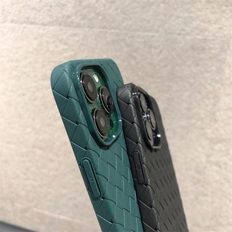 Cocok Untuk IPhone 14,13,12,11 Pro X XS MAX XR Ultrathin Canggih Thermal Dissipation Casing Woven Leather Case