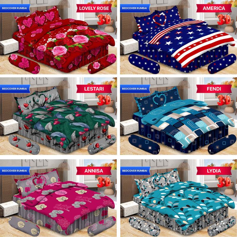 RC Bedcover Rumbai Bonita Marissa Redwood Beauty Paris Nikita Doremon Olympico Panda Widianita