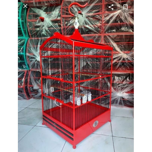 (KARGO)KANDANG SANGKAR KOTAK EBOD JAYA MERAH