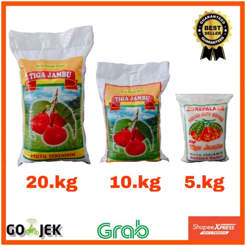 Beras TIGA JAMBU Pandan Wangi 5 kg, 10 kg ,20 kg