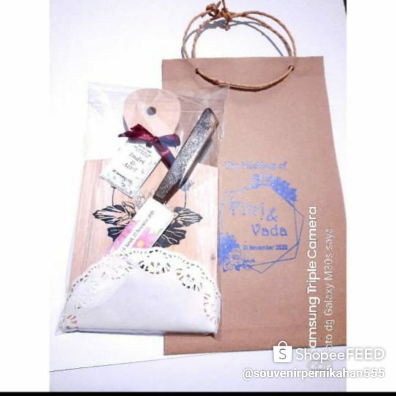 SOUVENIR TALENAN PERNIKAHAN /KHITANAN pisau set TALENAN KEMAS CANTIK pLUS PAPERBAG