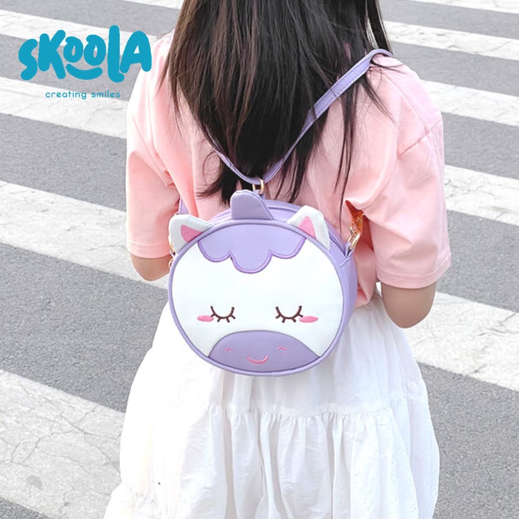 Skoola Tas Anak Perempuan PAUD Remaja Selempang Ransel 2in1 Unicorn - Unigi