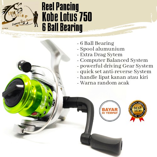 Reel Pancing Kobe Lotus 750 (6Bearing) Spool Alumunium