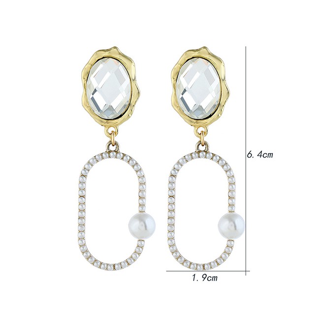 LRC Anting Tusuk Fashion Gold Gemstone Earrings F40643