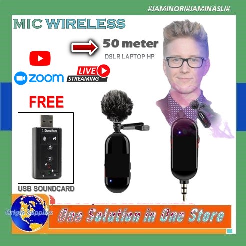 Microphone Mic Clip On Wireless VLOG ASMR Kamera DSLR Smartphone