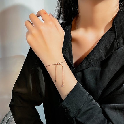 Gelang Bahan titanium steel Gaya Korea Untuk Wanita