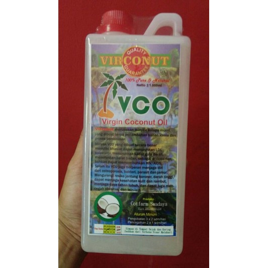 

VCO MINYAK KELAPA MURNI VIRCONUT 1000ml/1liter