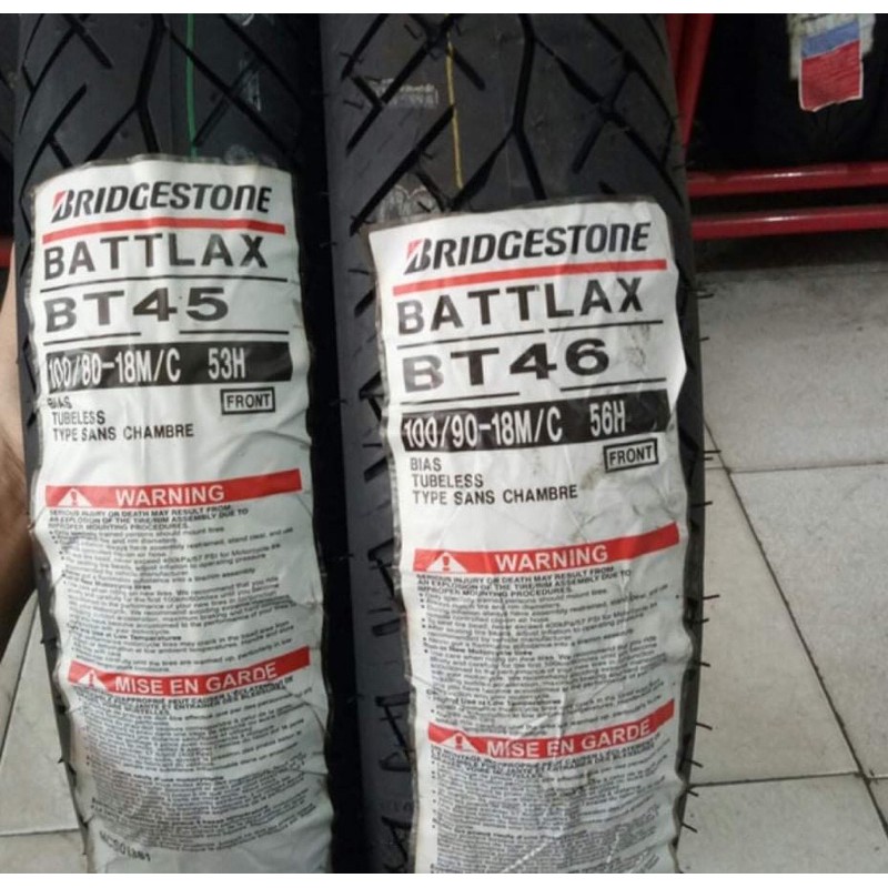 PAKETAN BAN LUAR BATTLAX BT46 UK 100/90-18 & BT46 UK 100/8018