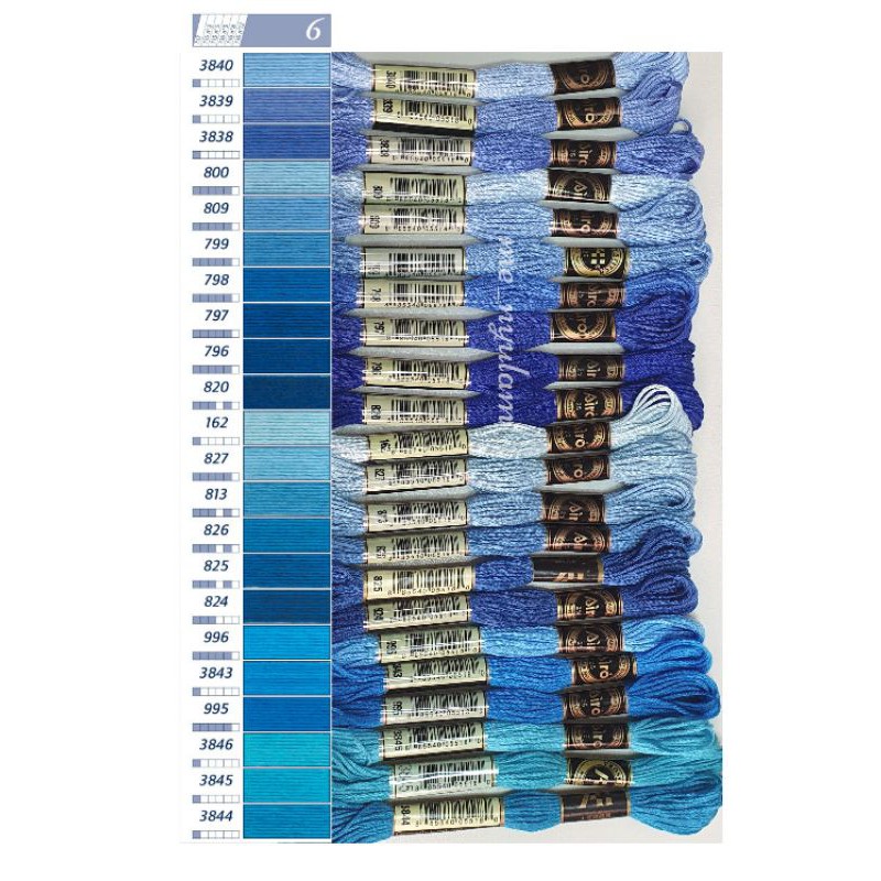 Benang Sulam Airo Katalog 6 Biru