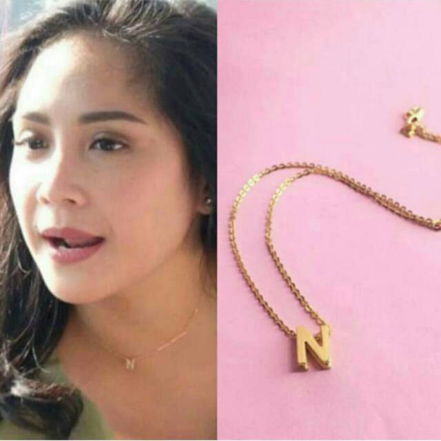 Kalung Huruf 3D Nagita Slavina Shopee Indonesia