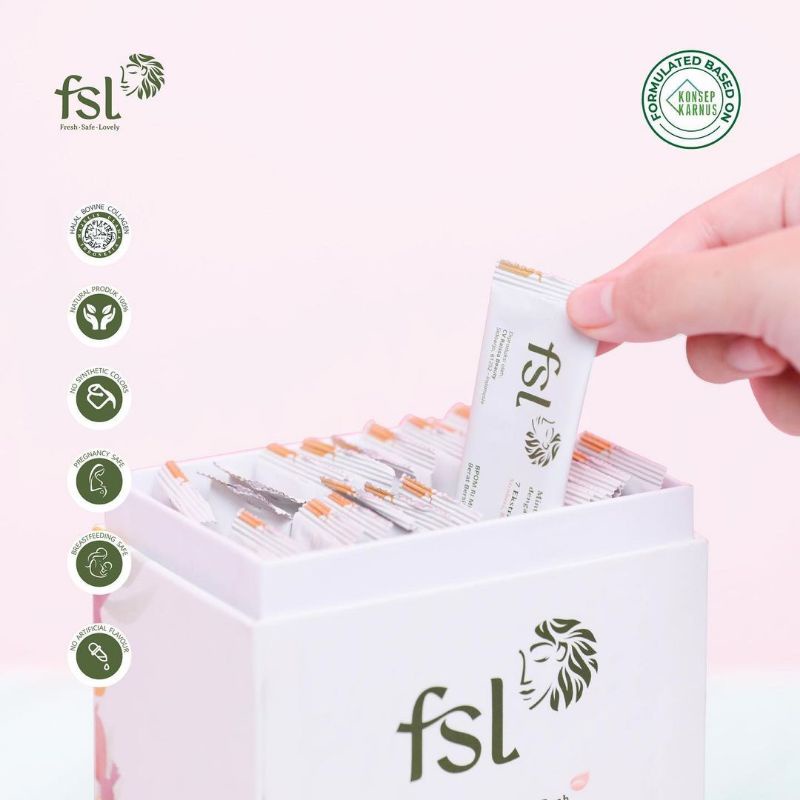 

FSL Collagen Drink minuman serbuk 7 ekstrak buah enak, segar, sehat, alami dgn kolagen halal