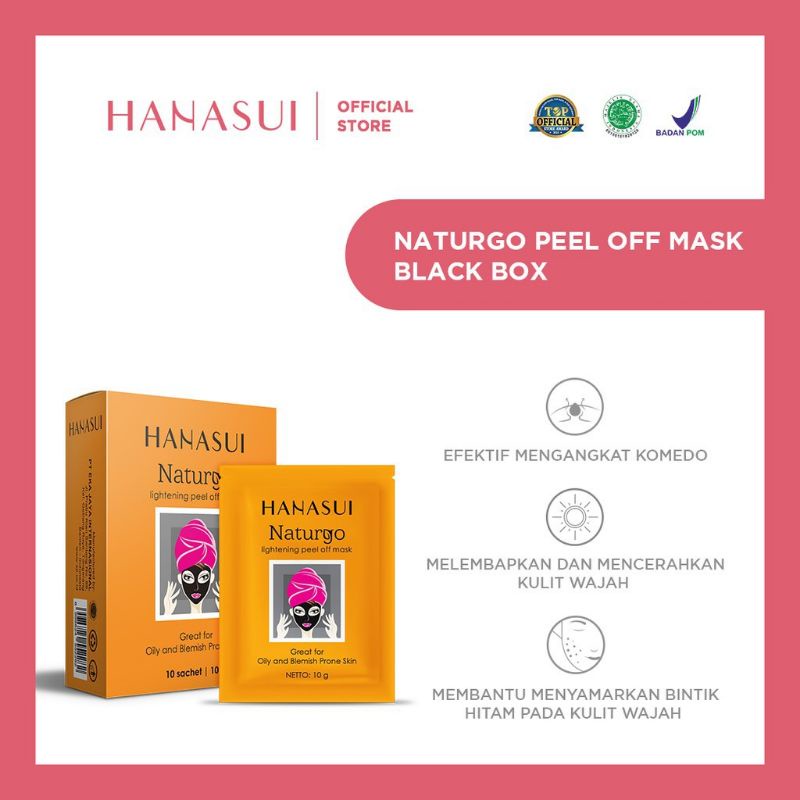 Hanasui Naturgo Lightening Peel Off Mask - masker lumpur - masker lumpur naturgo - masker lumpur hanasui - black mask - masker lumpur hitam - mud musk - hanasui naturgo - naturgo hanasui - hanasui naturgo perlu off mask - masker hanasui - hanasui masker