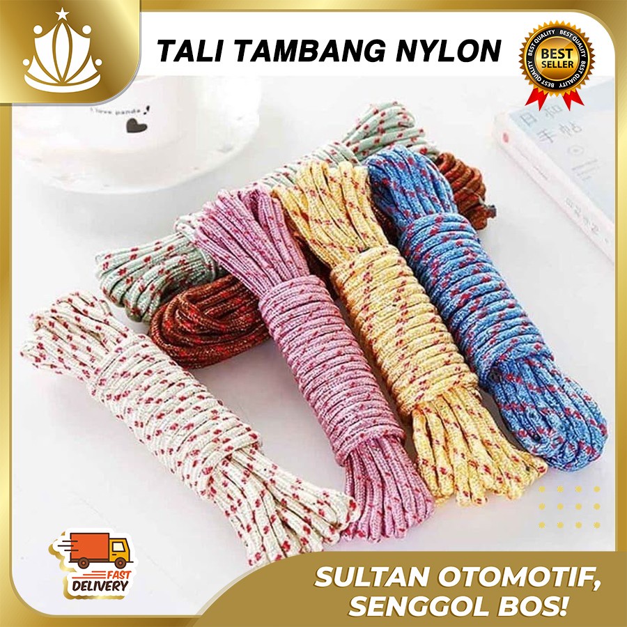 Tali Tambang Nylon / Tali Jemuran Nilon 10 Meter Kuat Tahan Lama TOP