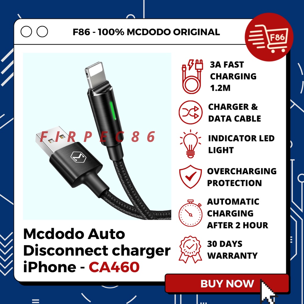 [READY] F86 Auto Disconnect Lightning Data Cable iPhone New Upgrade 2018ORIGINAL -CHARGER IPHONE