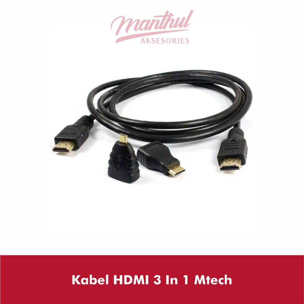 Kabel HDMI 3in1 Mtech Hdmi to Hdmi, Mini &amp; Mikro 3 in 1 One