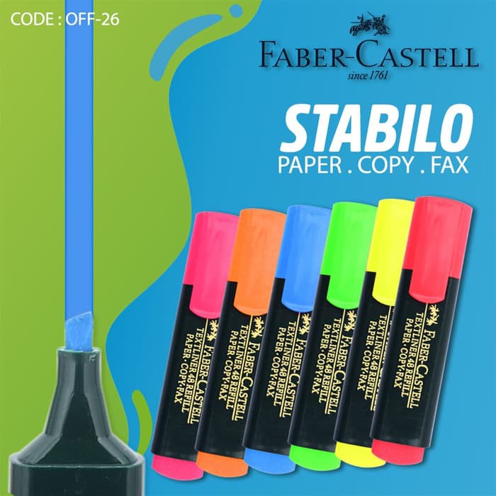 

FES-135 STABILLO HIGHLIGHTER Faber Castell 6 PILIHAN WARNA - OFF-26