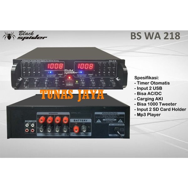 AMPLIFIER BLACK SPIDER BS WA218 AMPLI WALET BLACKSPIDER BS WA 218