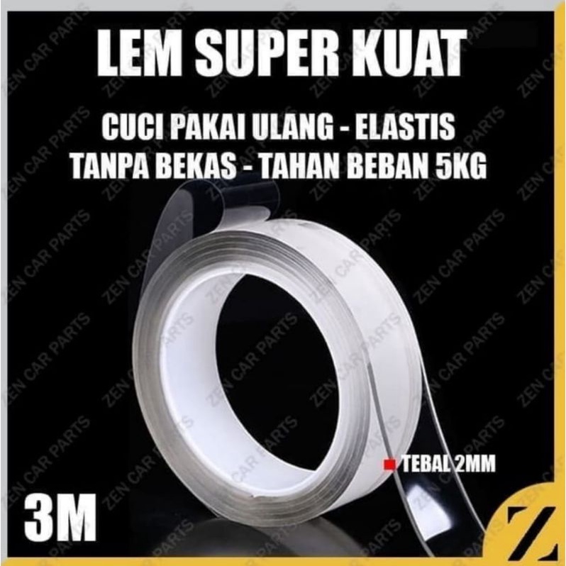 

Nano Magic Tape Transparant Washable Reuse Grip Lem Super Kuat Elastis Bisa Dicuci.