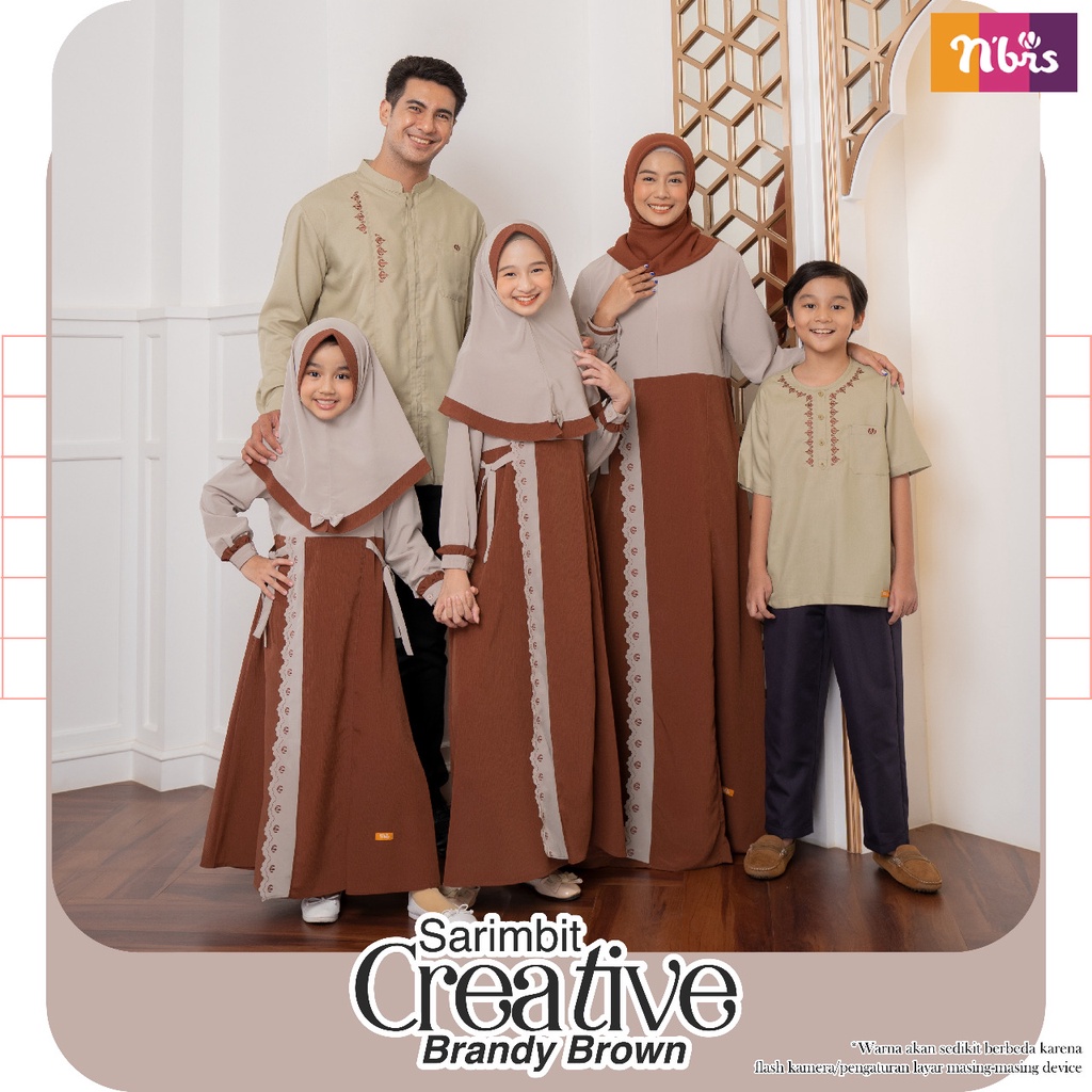 Baju couple sarimbit nibras Creative Gamis Brandy Brown baju cauple nibras lebaran terbaru 2022