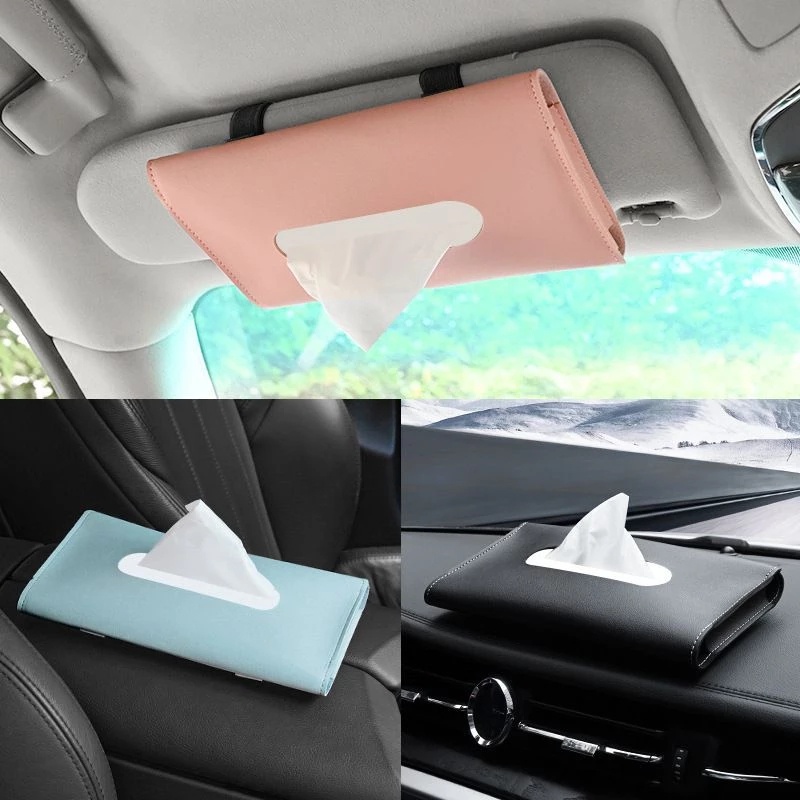 Hot Sale/[Unggulan] Tempat Tissue Pelindung Matahari Mobil Berkualitas/Tempat Napkin Mobil Kulit Imitasi/Aksesoris Penyimpanan Interior Mobil