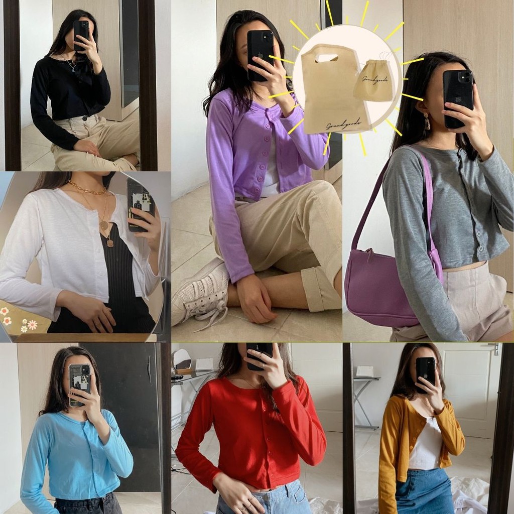 Crop Button Cardigan / Kardigan Wanita Murah