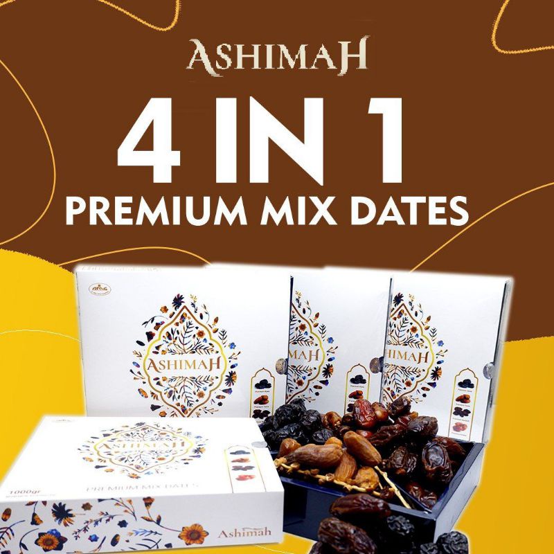 

KURMA ASHIMAH PREMIUM MIX 4 IN 1 / KURMA PREMIUM ASHIMAH MIX 4 IN 1 / KURMA AJWA ASHIMAH PREMIUM 4 IN 1