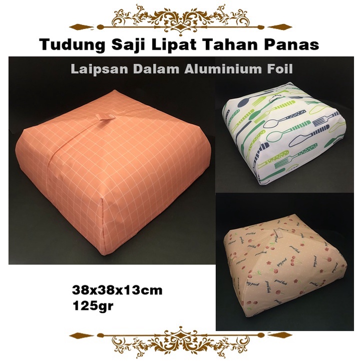 Tudung Saji Segi Lipat Besar Tahan Panas